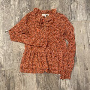 Abercrombie & Fitch Orange Floral Blouse